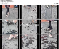 31300  【CactusHeelStudio】宝儿银色高跟首次体验户外踩花甲|你们一个也别想跑