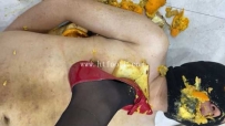 25103 185斤女主再次crush食物，M身上高跟踩踏食物 插嘴 食物虐乳